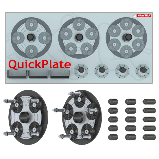Bild på Haweka Quickplate V-set 36mm - 4 & 5 håls inkl. väggfäste