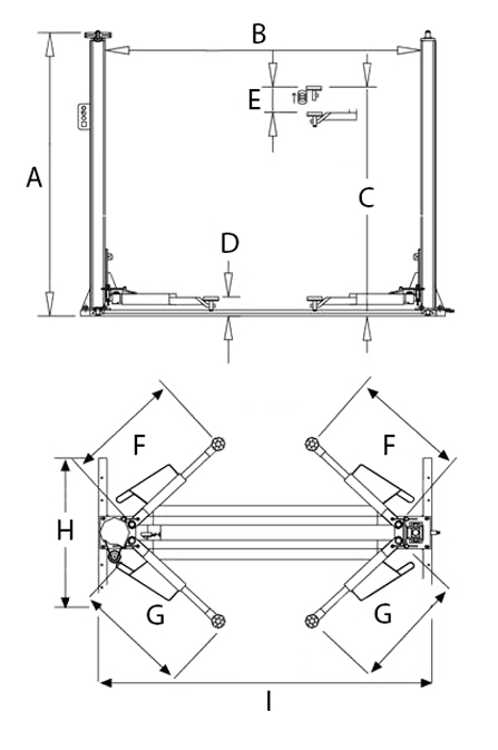 2 søjlet autolift med bundramme – 4 T